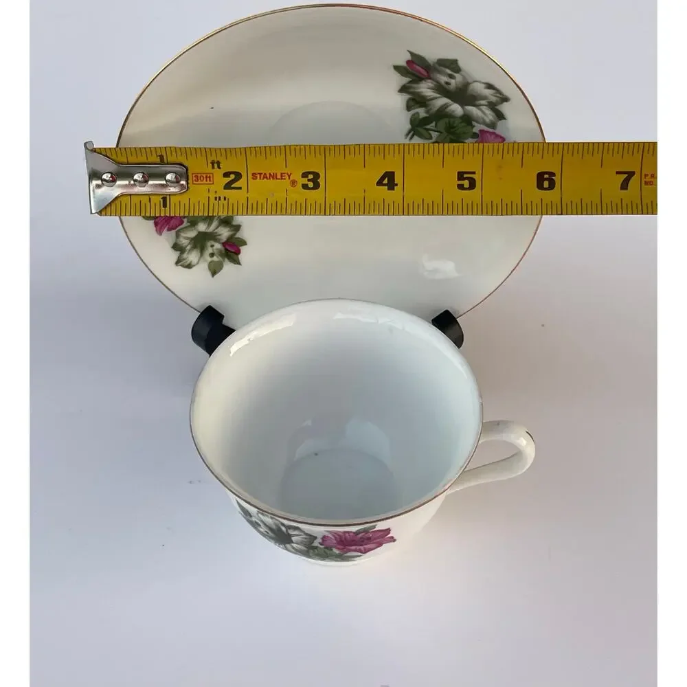 Vintage Floral Tea Cup And Saucer Made in China